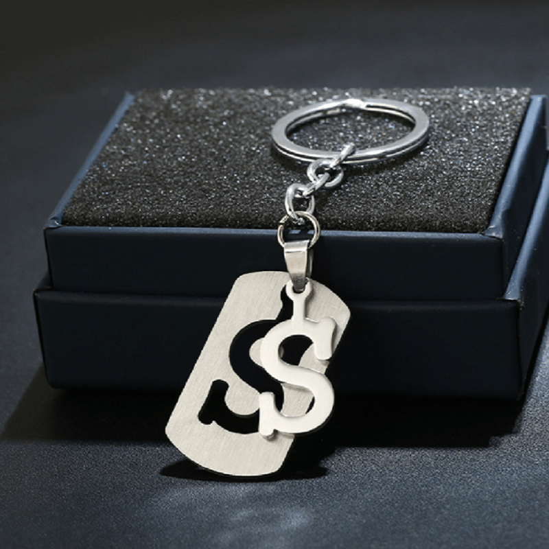 Stainless Steel A Letters Key Chain Charm 26 Letter Keychain Women Couple Gift