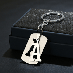 Stainless Steel A Letters Key Chain Charm 26 Letter Keychain Women Couple Gift