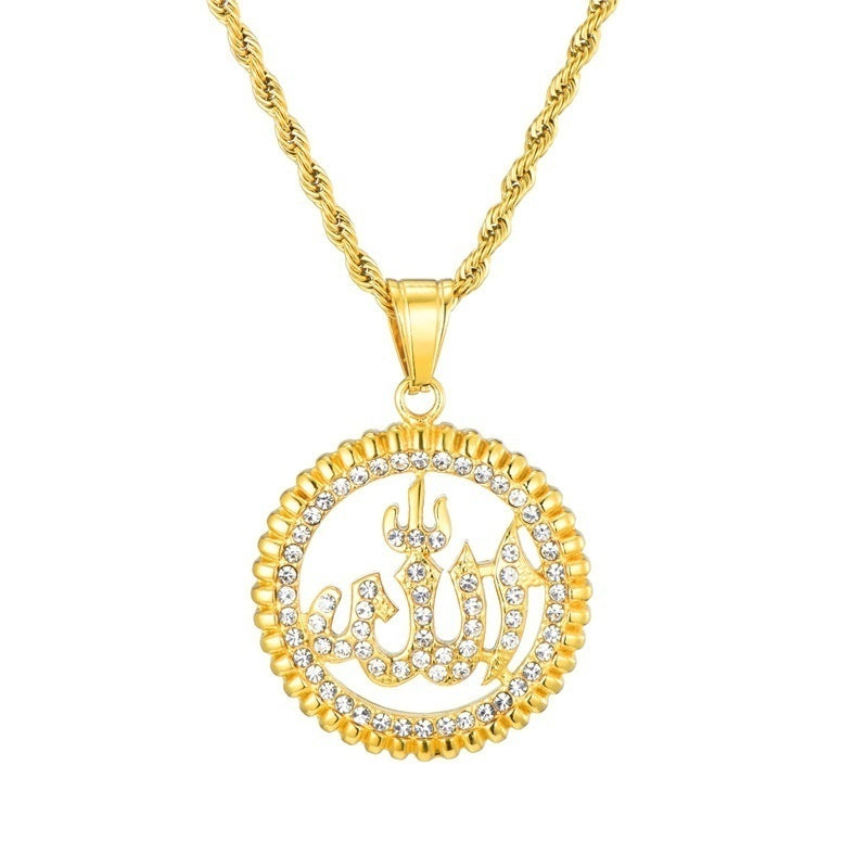 Round Pendant Necklace Golden Pendant Necklace