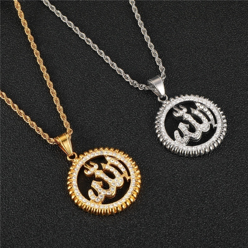 Round Pendant Necklace Golden Pendant Necklace