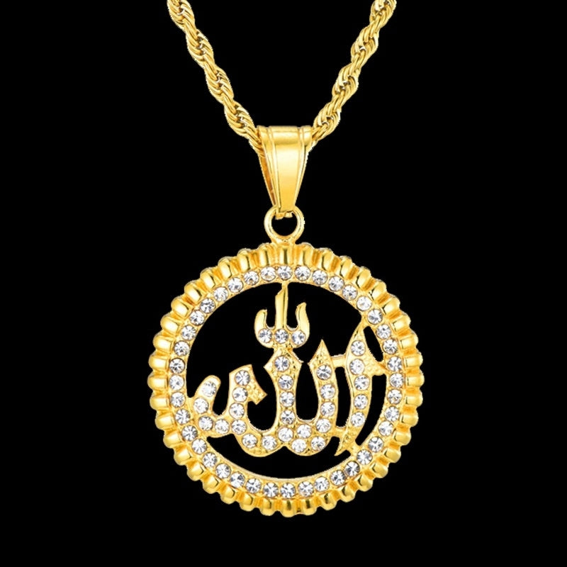 Round Pendant Necklace Golden Pendant Necklace