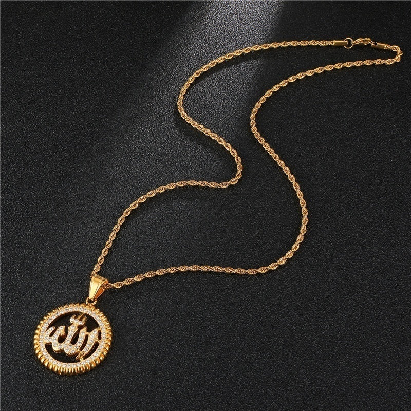 Round Pendant Necklace Golden Pendant Necklace