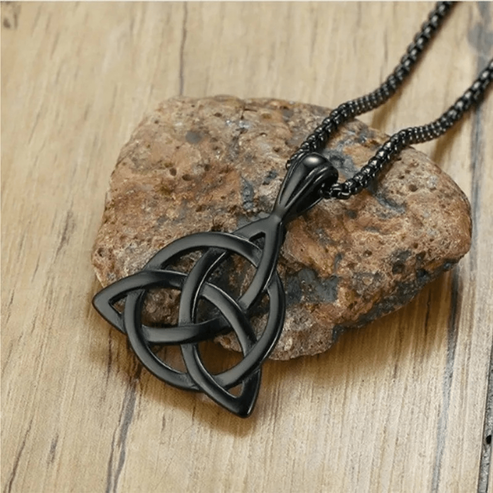 Metal Celtic Knot Pendant Chain Necklace Men Classic Punk Amulet Jewelry