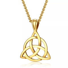 Metal Celtic Knot Pendant Chain Necklace Men Classic Punk Amulet Jewelry