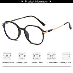 Round Anti Light Glasses For Women Men Students Casual Jelly Optical Glasses