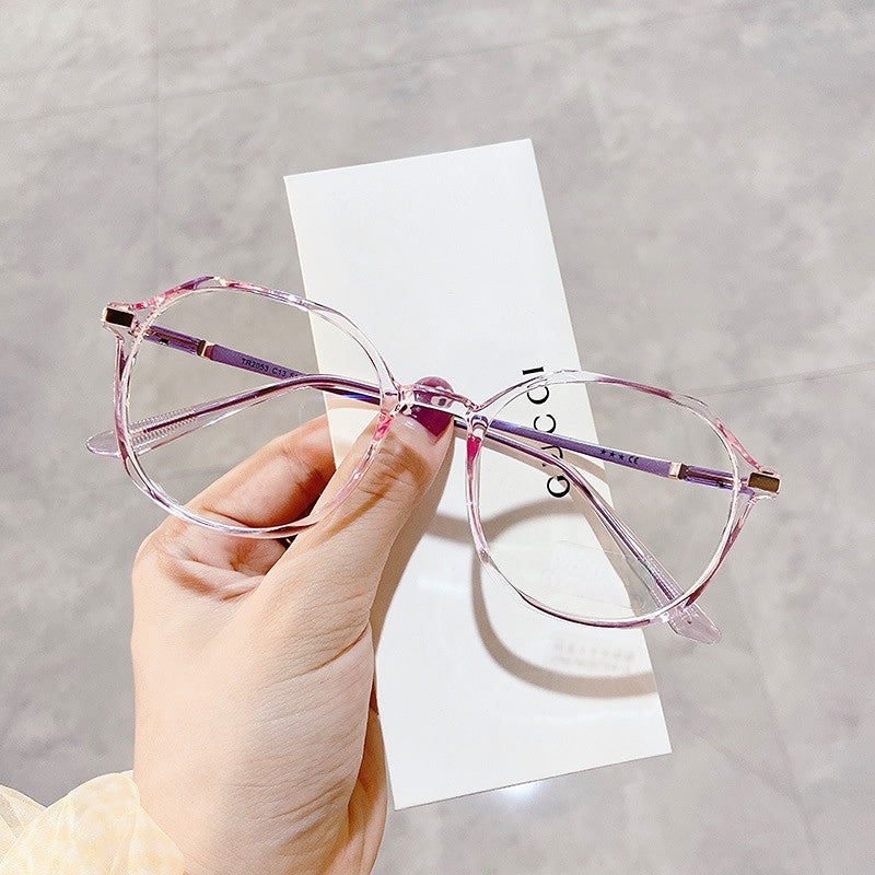 Round Anti Light Glasses For Women Men Students Casual Jelly Optical Glasses