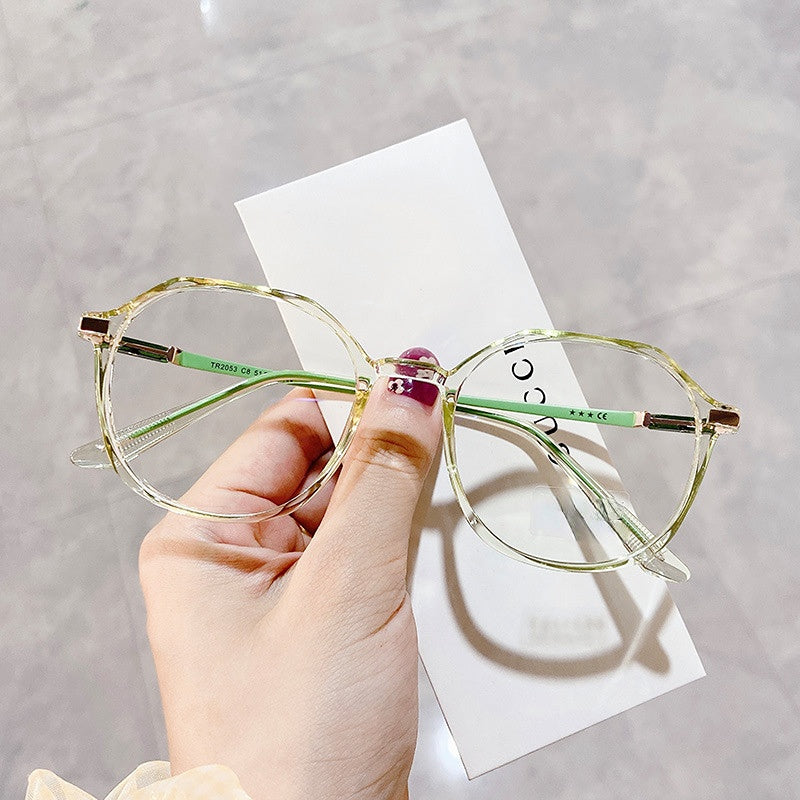 Round Anti Light Glasses For Women Men Students Casual Jelly Optical Glasses
