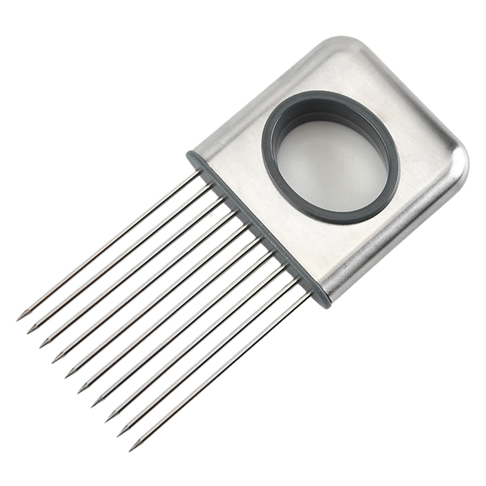 Stainless Steel Handheld Kitchen Tool for Easy Onion & Tomato Slicing