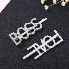 Rhinestone Letters Hair Clip Head Jewelry for Women