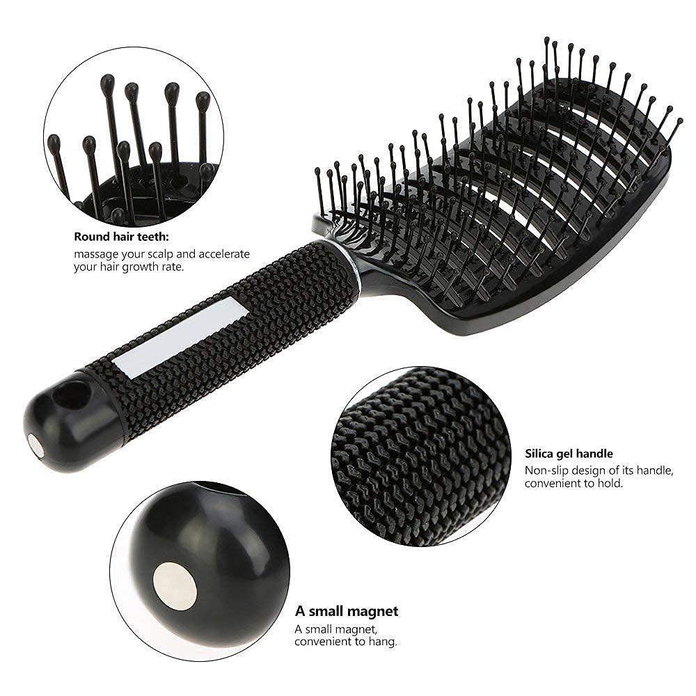 Professional Curved Detangling Comb for Fast Drying and Styling