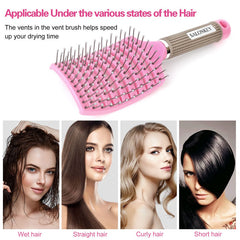 Professional Curved Detangling Comb for Fast Drying and Styling