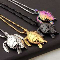 Men's Stainless Steel Turtle Pendant Necklace