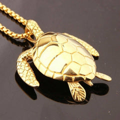 Men's Stainless Steel Turtle Pendant Necklace