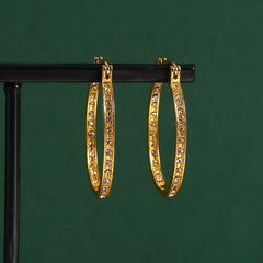 Temperament Zircon Hoop Earrings Zinc Alloy Ear Jewelry Accessories