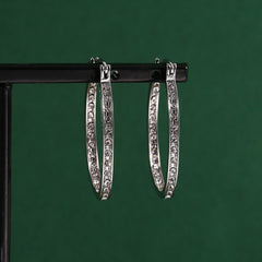 Temperament Zircon Hoop Earrings Zinc Alloy Ear Jewelry Accessories