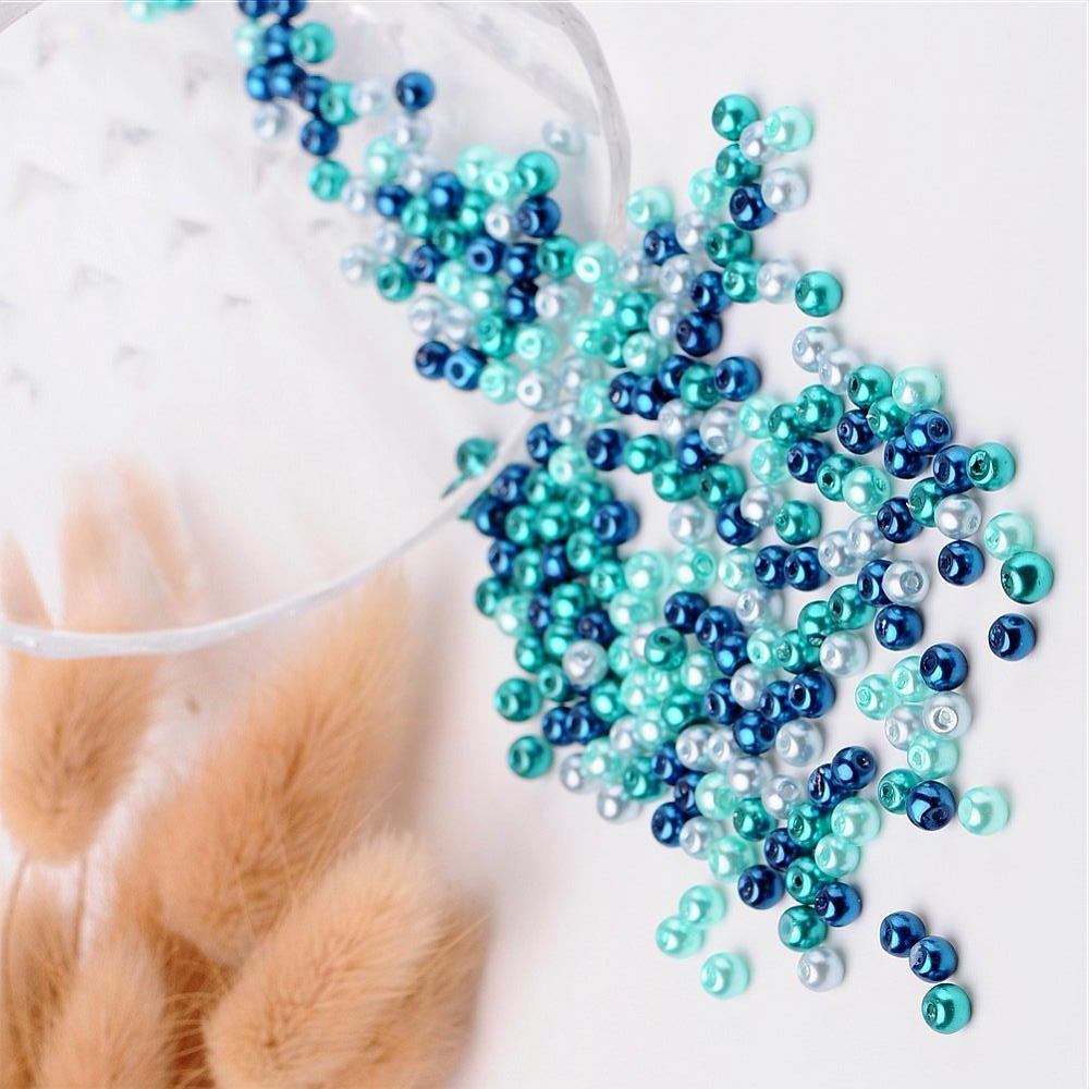 Carribean Mix Pearlized Glass Pearl Beads