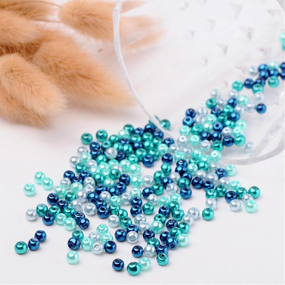 Carribean Mix Pearlized Glass Pearl Beads