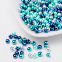Carribean Mix Pearlized Glass Pearl Beads