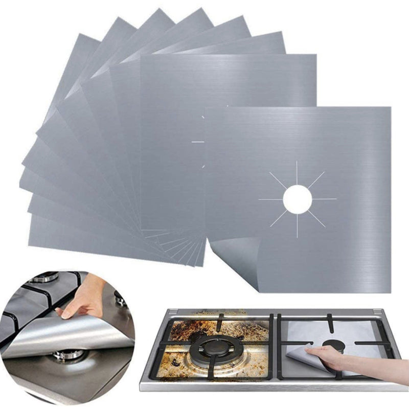 4pcs Stove Protection Pad Gas Stove Burner Cover Reusable Stove Protector