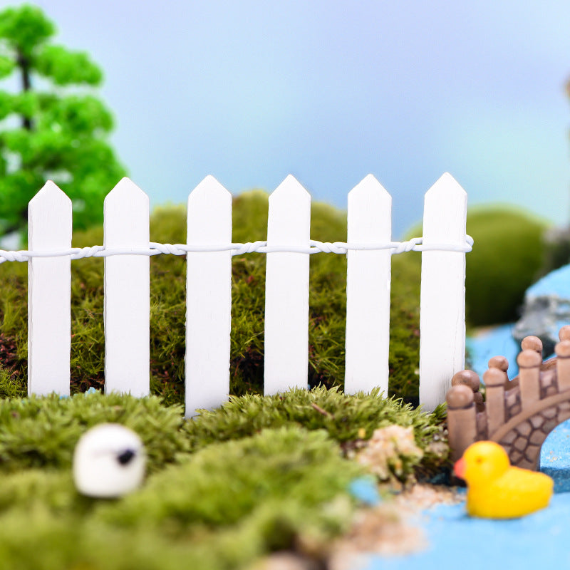 Mini Wooden Fence for Fairy Garden Micro Landscape Flower Pots