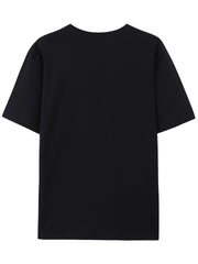 Lizard & Letter Print Short Sleeve Sports Tops Round Neck T-shirt