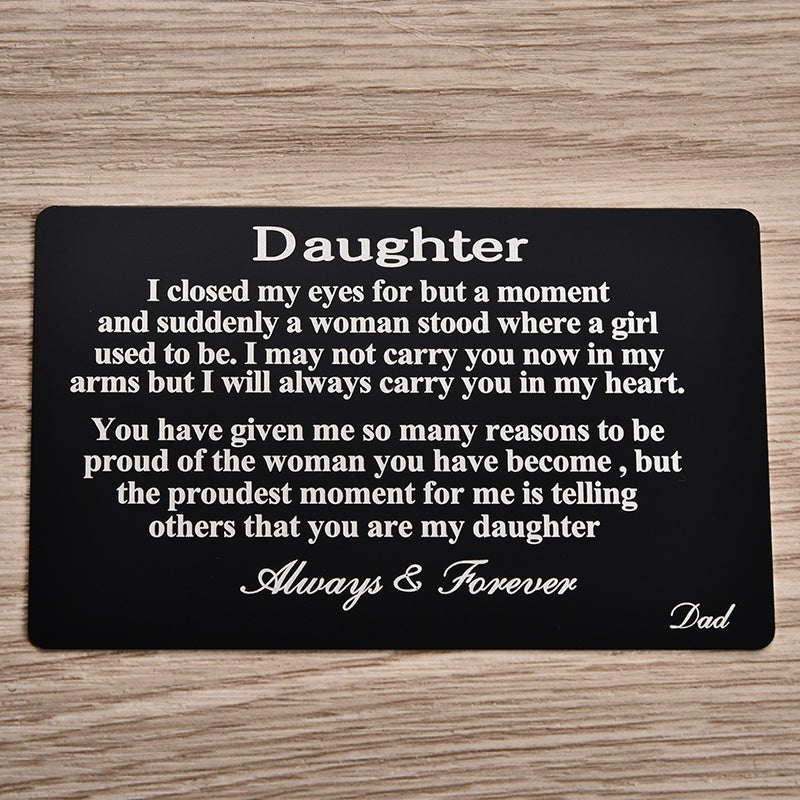 Mom's Love Metal Wallet Card - Birthday Gift for Son or Daughter
