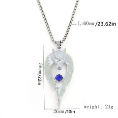 Glow In The Dark Wolf Pendant Necklace for Men