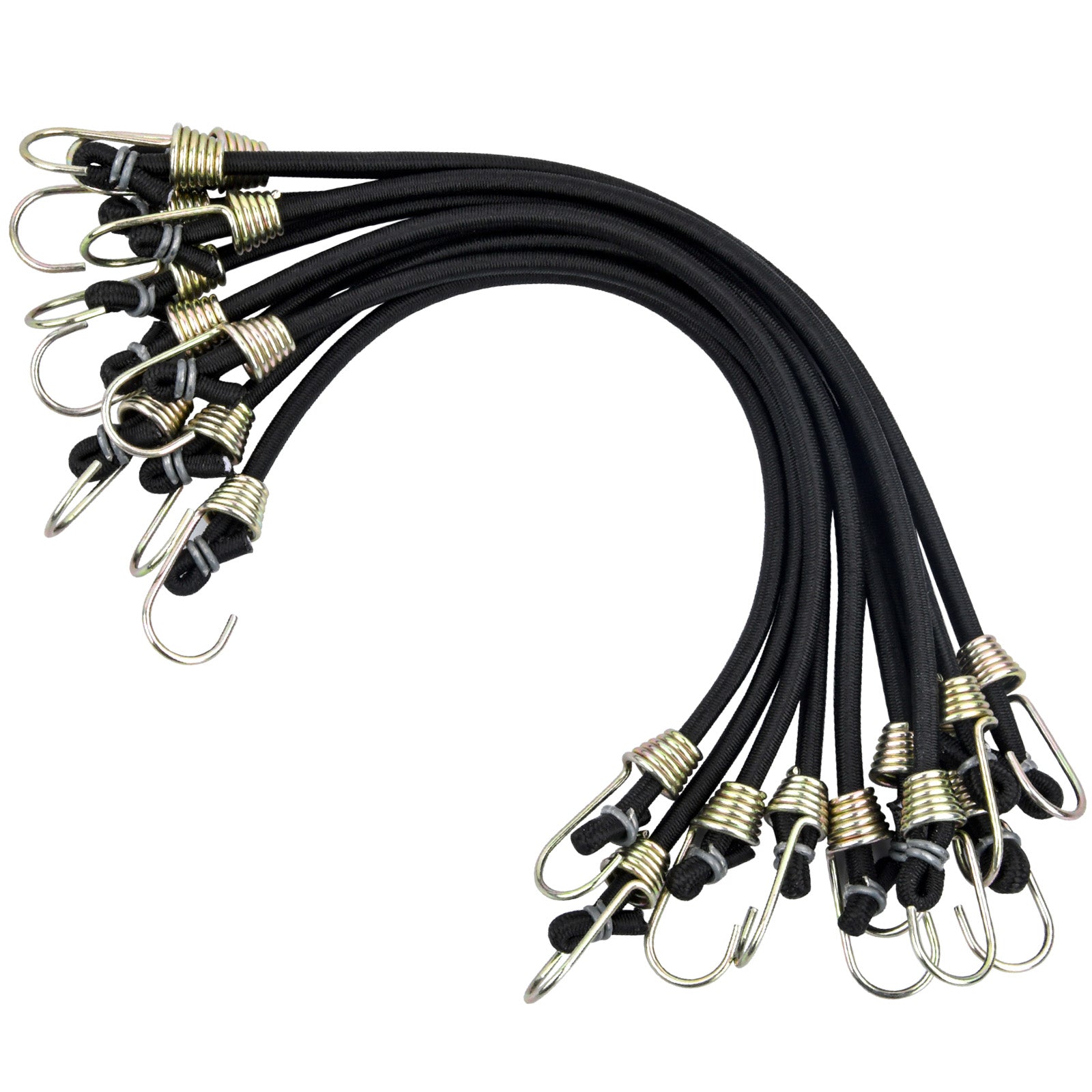 15Pcs Elastic Bungee Cords With Hooks Rubber Straps