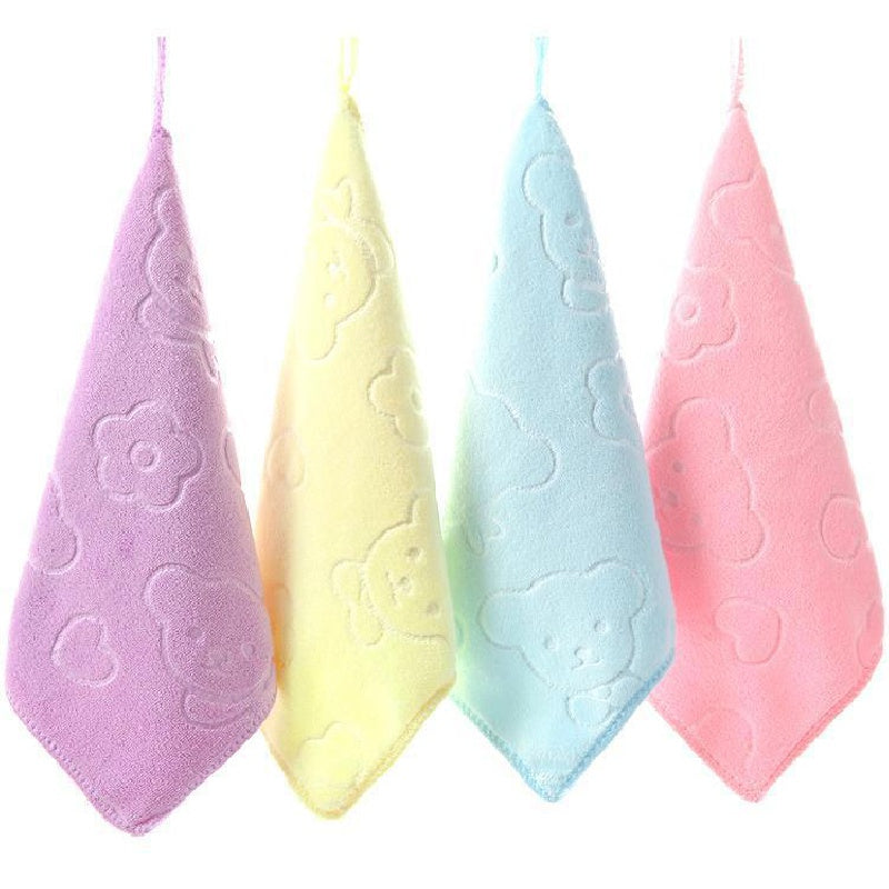 Microfiber Mini Square Towel Bear Pattern Washcloth 24 Bathroom Accessories