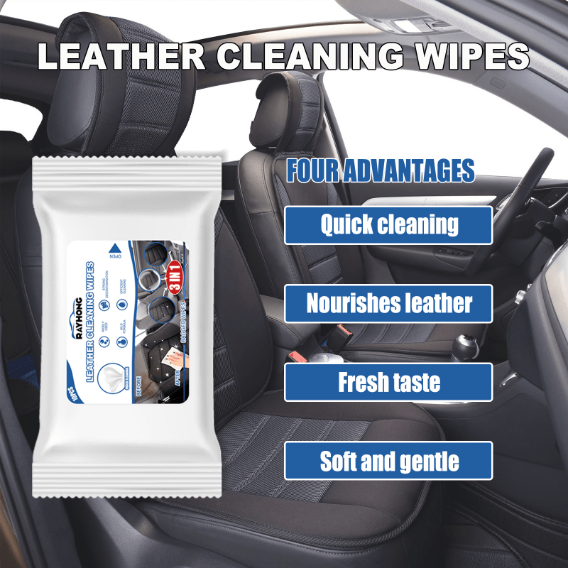 Car Leather Cleaning Wipes Seat Interior Washing Remove Stains Wet Towel