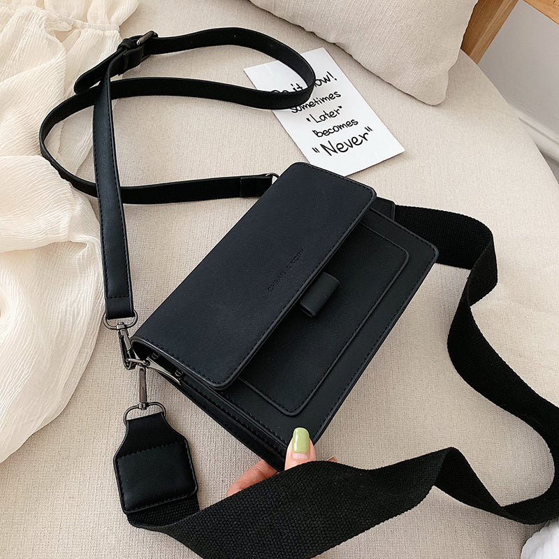 Two Tone Suede Crossbody Bag Mini Square Flap Purse Women's Shoulder Bag