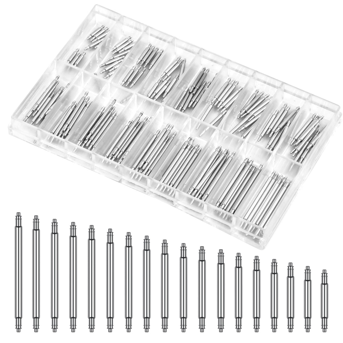 180Pcs Watch Strap Pins Spring Bar Steel Watch Band Pins Various Sizes
