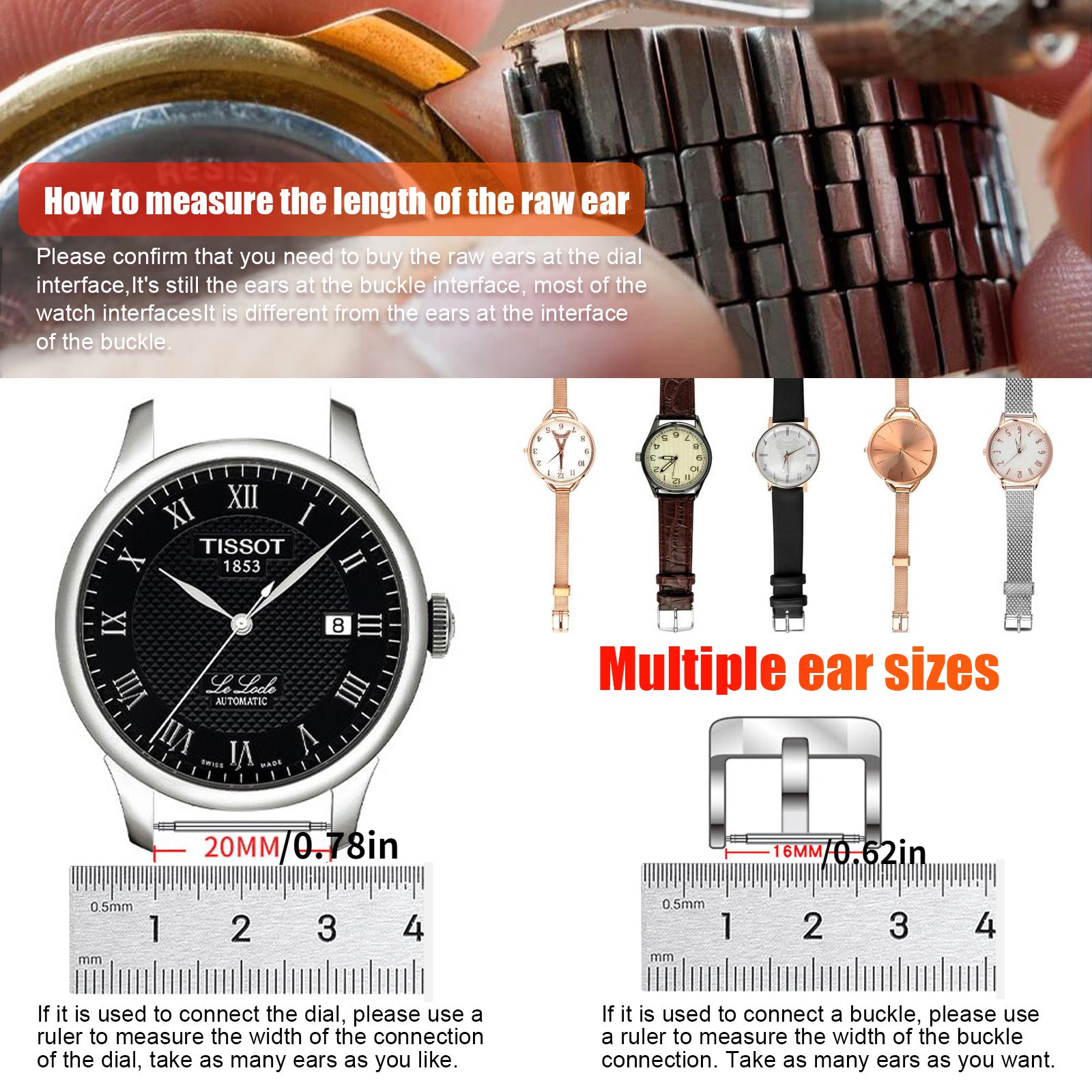 180Pcs Watch Strap Pins Spring Bar Steel Watch Band Pins Various Sizes