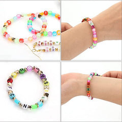 Colorful Transparent Round Alphabetic Letter Beads For Jewelry