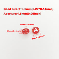 Colorful Transparent Round Alphabetic Letter Beads For Jewelry