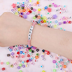 Colorful Transparent Round Alphabetic Letter Beads For Jewelry