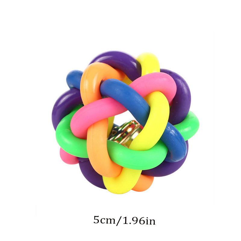 Colorful Rubber Bell Chew Toy for Cats and Dogs