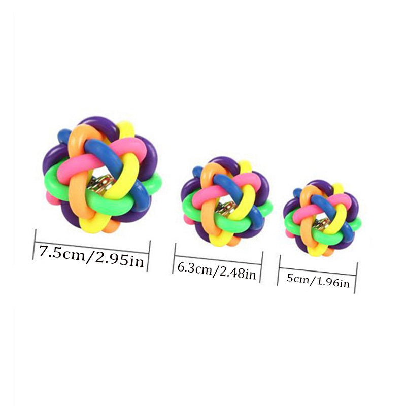 Colorful Rubber Bell Chew Toy for Cats and Dogs