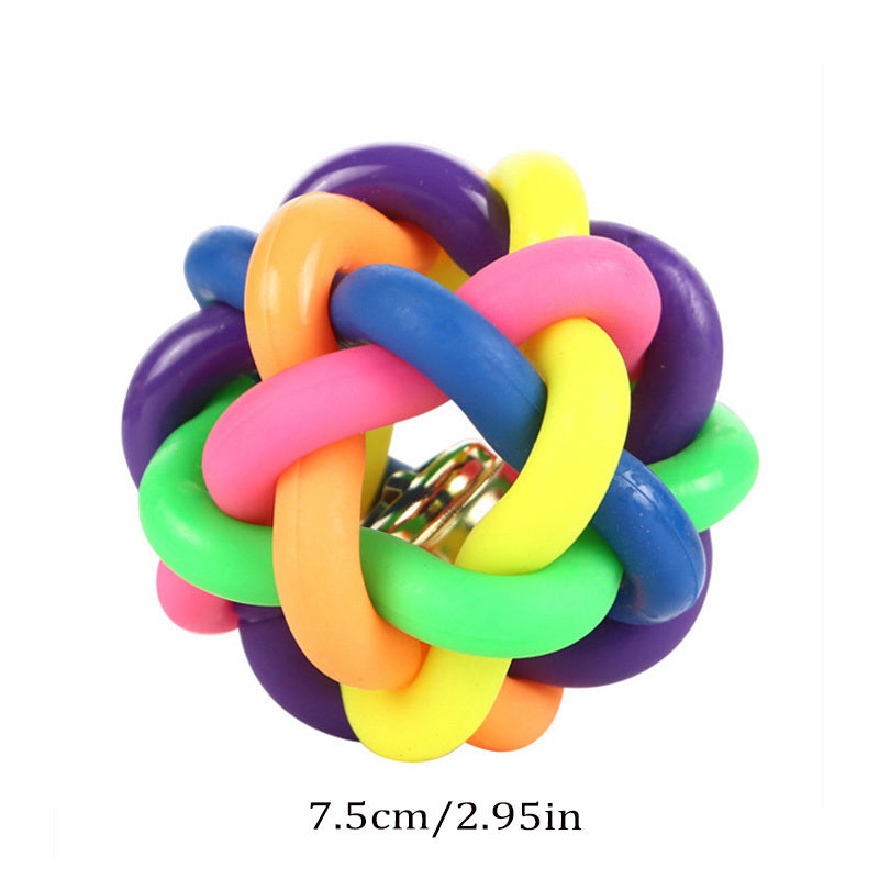 Colorful Rubber Bell Chew Toy for Cats and Dogs