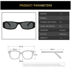 Vintage Rectangle Sunglasses Small Eyewear Men Women Glasses