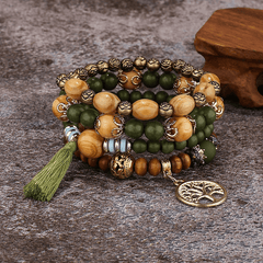 Tree Of Life Pendant Multilayer Bracelet Bead Set Bohemian Ethnic Jewelry