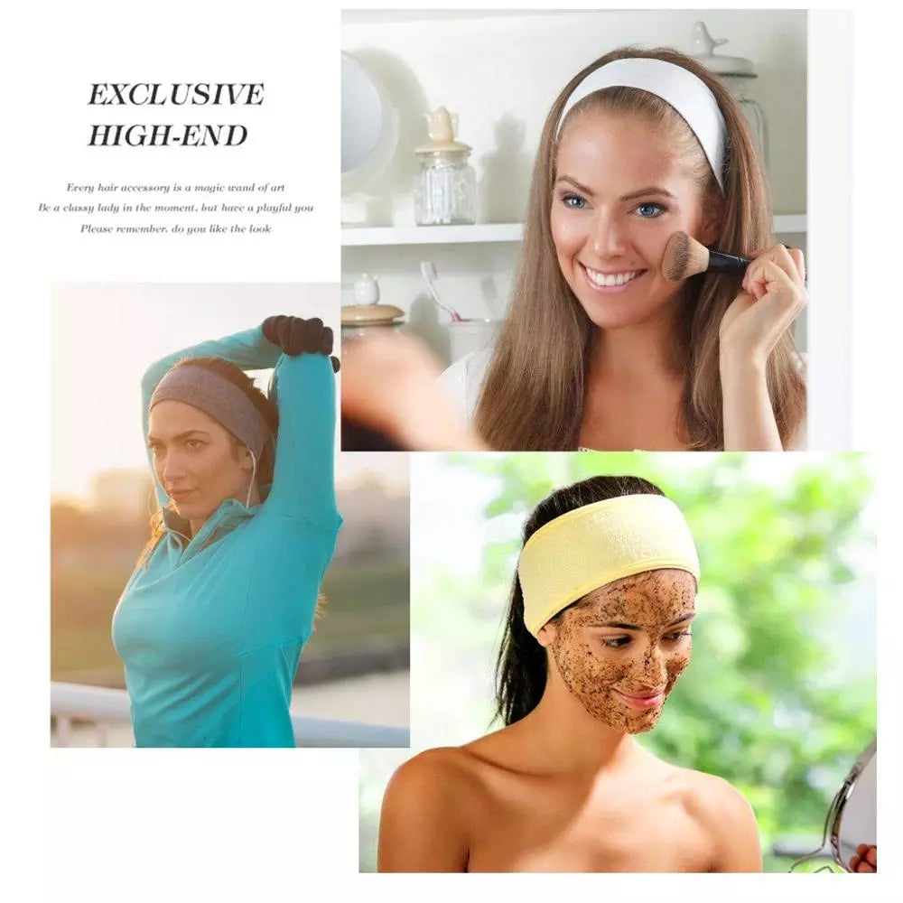 Adjustable Wide Women Headband for Yoga Spa Bath Shower Makeup
