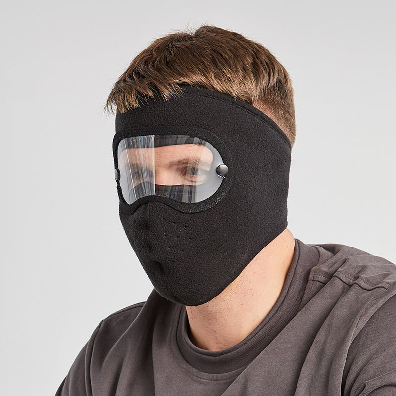 Unisex Windproof Warm Mask with HD Goggles for Cycling