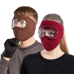 Unisex Windproof Warm Mask with HD Goggles for Cycling