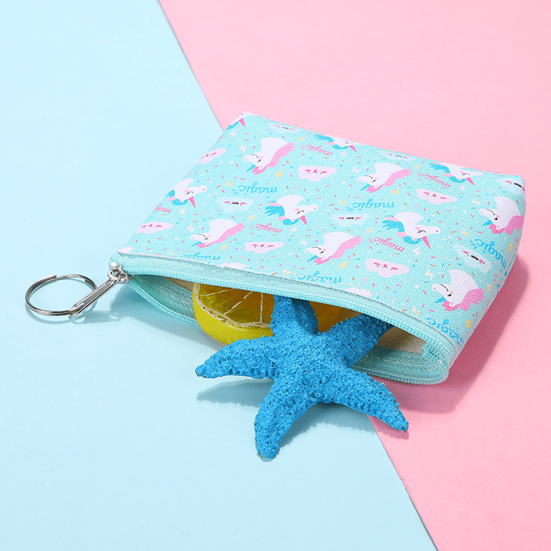 Girls Unicorn Print Coin Purse Wallet for Kids Birthday