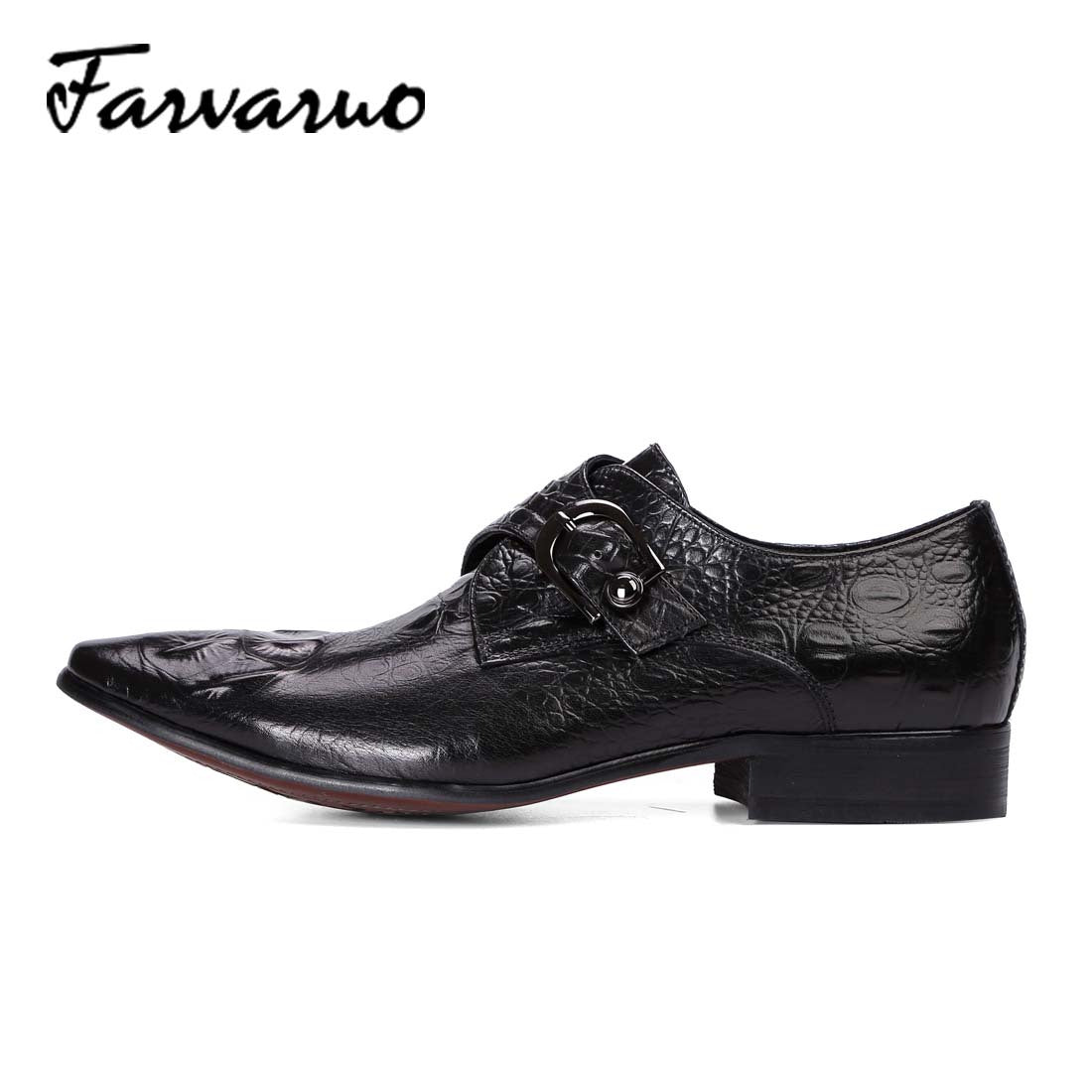 Crocodile Print Leather Oxford Dress Shoes Men's Footwear