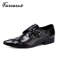 Crocodile Print Leather Oxford Dress Shoes Men's Footwear