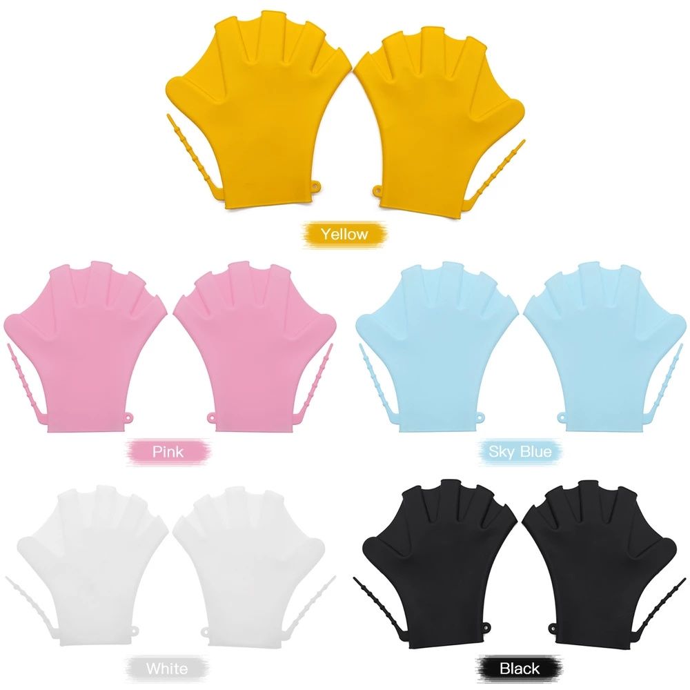 Adjustable Silicon Swimming Gloves for Beginners & Kids