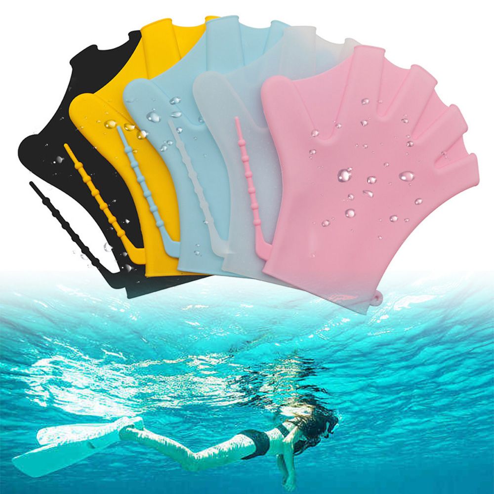 Adjustable Silicon Swimming Gloves for Beginners & Kids