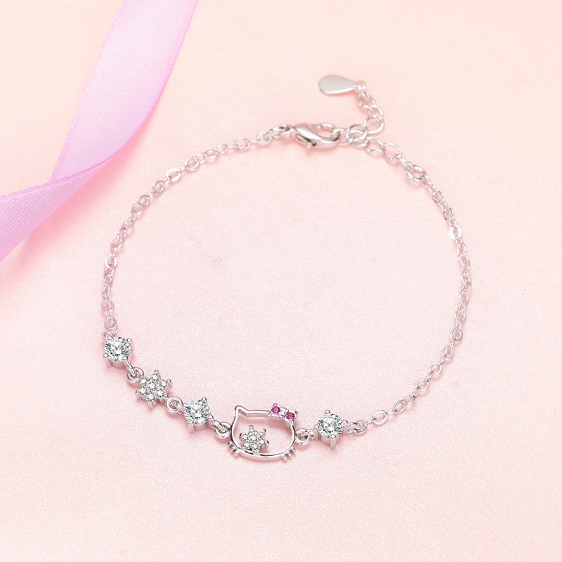 Girls Sweet Kitty Cat Bracelet For Toddler Kids